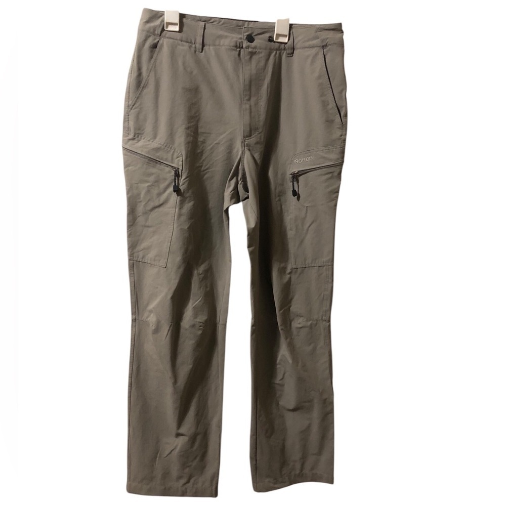 Rohan Light gray/tan hiking‎ pants six pockets UV protectant 32L